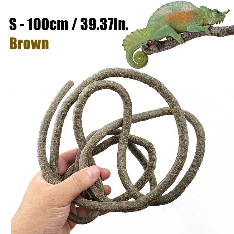 Bendable Reptile Jungle Vines – Flexible Foam Rattan Fake Branches for Lizard & Chameleon Terrariums, Rainforest Habitat Landscaping Decor