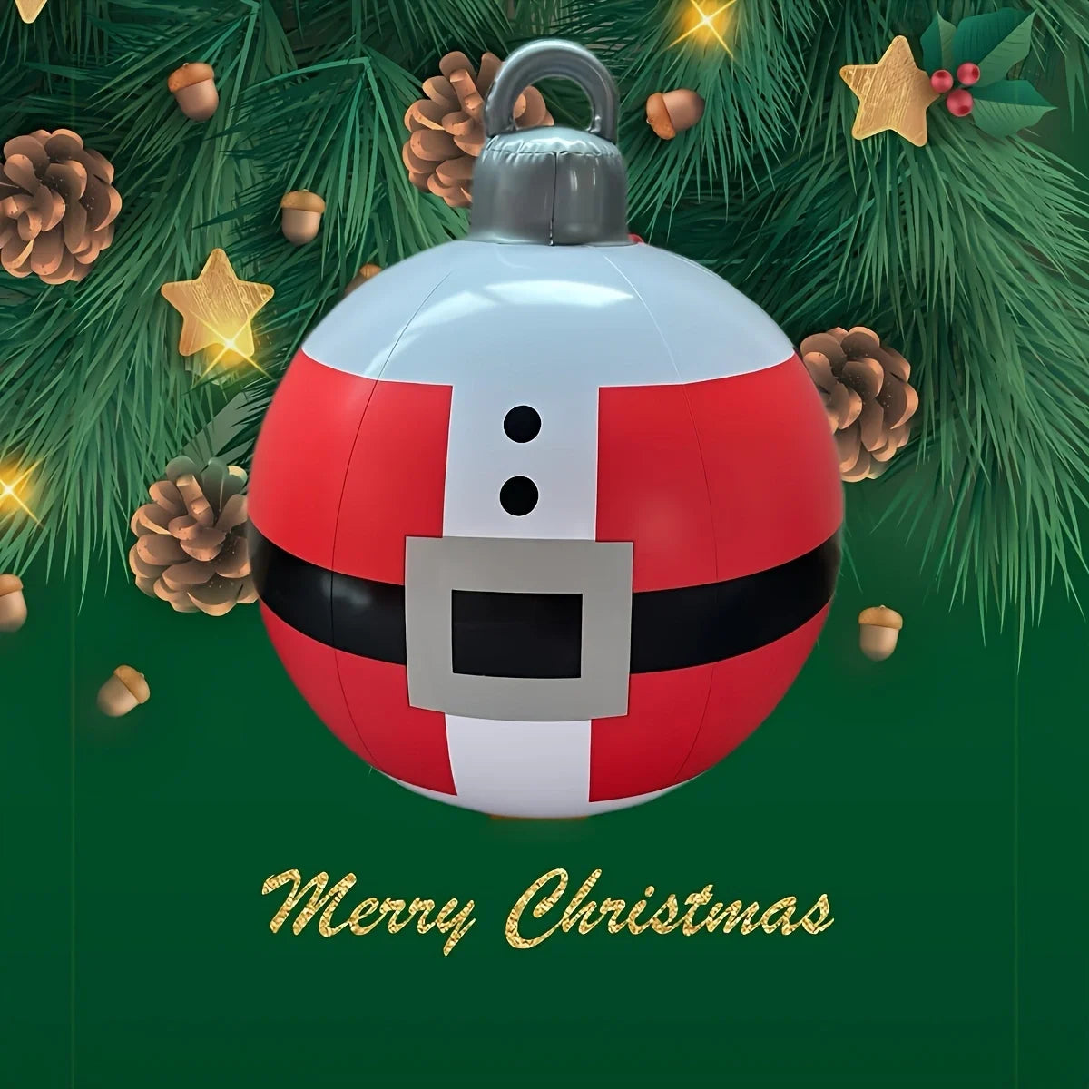 1PC 40CM Inflatable Christmas Decoration Ball – PVC Outdoor Holiday Ornament for Yard, Lawn, Porch & Christmas Home Decor