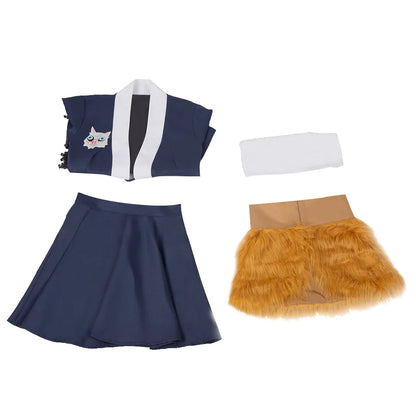 Japanese Anime Demon Slayer Hashibira Inosuke Cosplay Costume | Lolita Kimono Maid Uniform Dress for Halloween Party & Cosplay Events