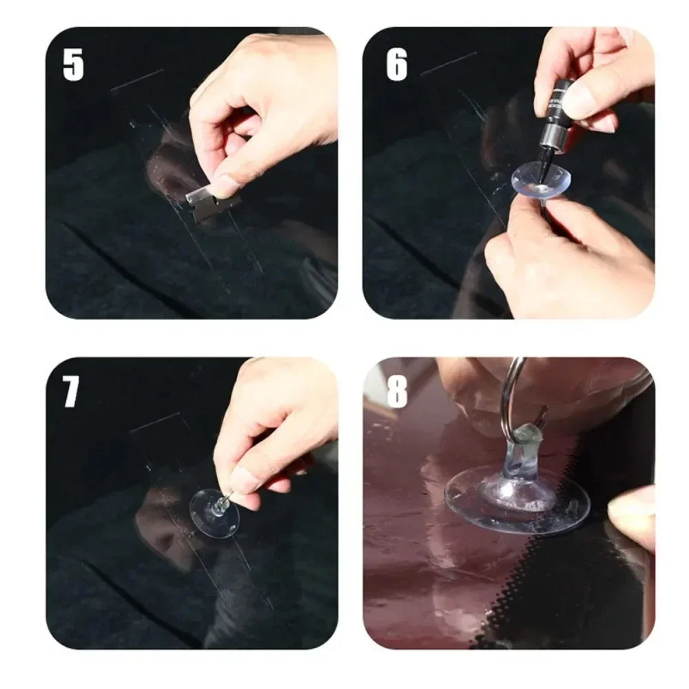 Kit de reparación de grietas para parabrisas – Resina reparadora de chips y grietas de cristales para parabrisas, pantallas y mantenimiento de cristales de automóviles