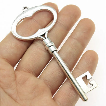 2 pendentifs clé de grande taille – Breloques de style tibétain pour la création de bijoux, fournitures artisanales pour colliers, bracelets et accessoires