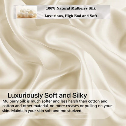 100% Mulberry Silk Bedding Set – Luxury Duvet Cover, Bed Sheet & Pillowcase Set