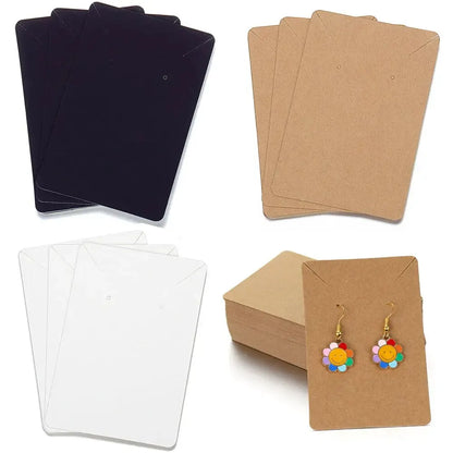 50PCS 6×9cm Blank Kraft Jewelry Display Cards for Necklaces, Earrings, Ear Studs & Jewelry Packaging