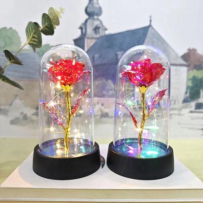 Eternal Rose LED Light in Glass Dome – Romantic Valentine’s Day Gift for Girlfriend | Forever Flower Decoration for Wedding, Mother’s Day & Bridesmaid Gifts
