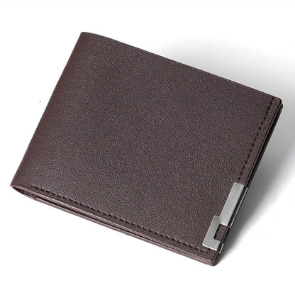 Billetera de cuero de gran capacidad para hombre con ventana para identificación, ranuras para tarjetas y monedero.