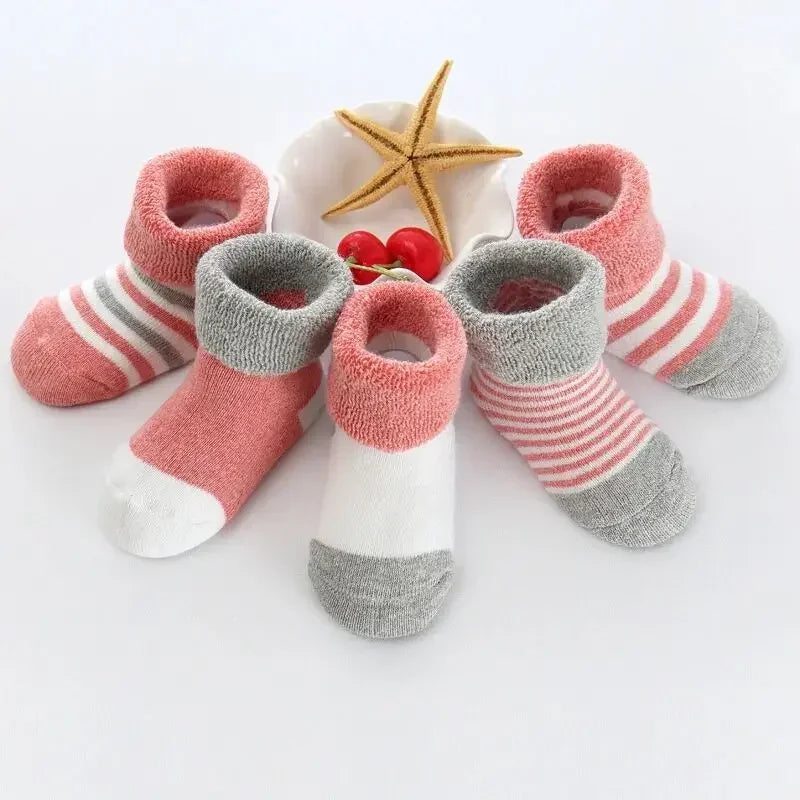 5 paires de chaussettes antidérapantes en coton pour bébés garçons et filles de 0 à 12 mois, chaussettes-chaussures antidérapantes pour nouveau-nés et nourrissons
