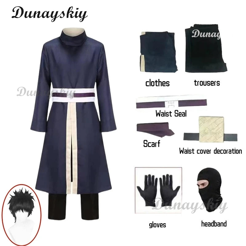 Obito Inspired Cosplay Costume Set – Anime Wig, Full Face Mask & Outfit for Adult Halloween, Carnival & Party Roleplay