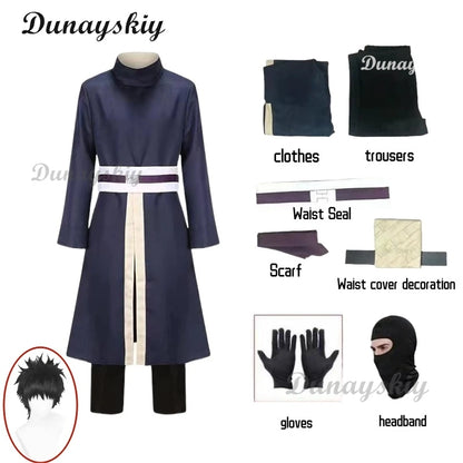 Obito Inspired Cosplay Costume Set – Anime Wig, Full Face Mask & Outfit for Adult Halloween, Carnival & Party Roleplay