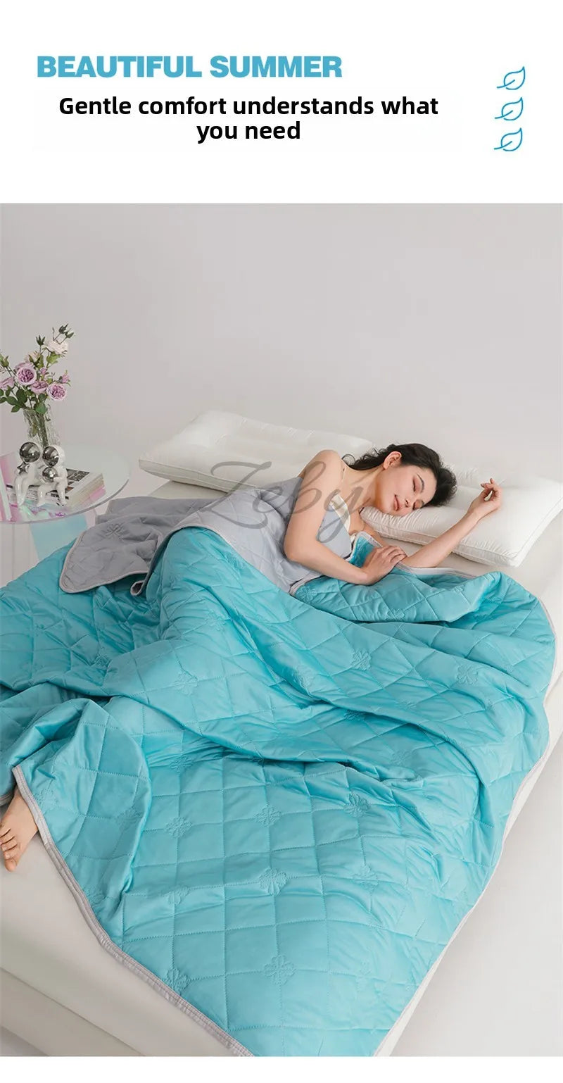 Manta Refrescante de Verano – Colcha Ligera y Transpirable para Cama con Comodidad de Aire Acondicionado