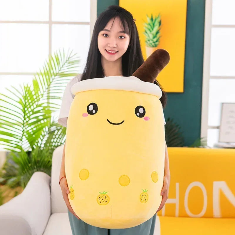Giant Bubble Tea Plush Pillow – 22–70cm Squishy Milk Tea Boba Stuffed Toy Fruit Drink Bottle Decor Gift
