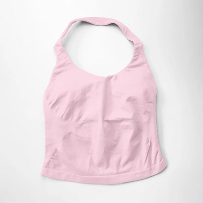 Top Deportivo Largo con Tiras para Mujer NCLAGEN – Top Halter Acolchado para Gimnasio, Yoga, Pilates, Correr y Entrenamientos de Fitness