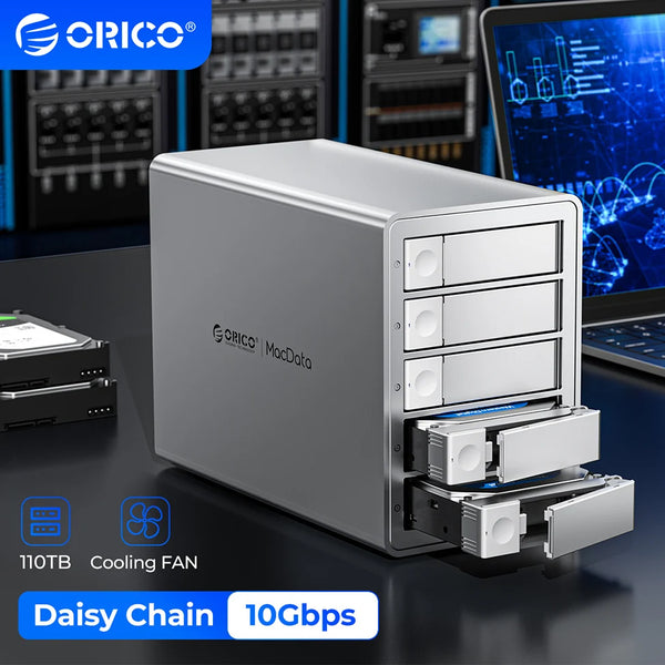 ORICO 4/5 Bay HDD Docking Station – USB 3.2 Type-C 10Gbps SATA Hard Drive Enclosure for 2.5" & 3.5" SSD HDD