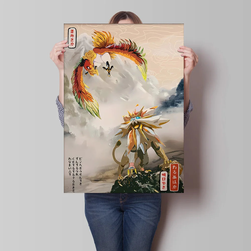 Décoration Murale sur Toile Pokémon Gyarados – Affiche Anime Classique Peinture pour la Décoration Moderne de la Maison et du Salon