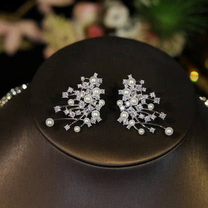ASNORA Bridal Pearl Choker Necklace Set for Women Cubic Zirconia Stone Wedding Jewelry Costume Fashion X0620