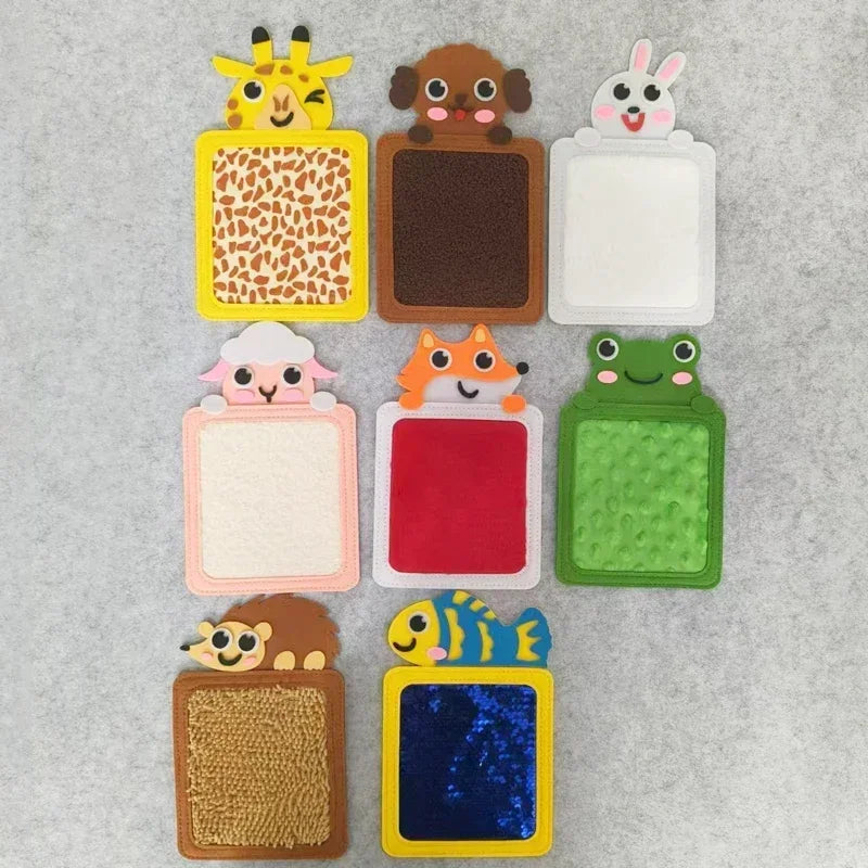 Ensemble de tapis sensoriels en feutre – Tapis d'apprentissage texturés avec animaux de dessin animé pour la maternelle et le développement sensoriel