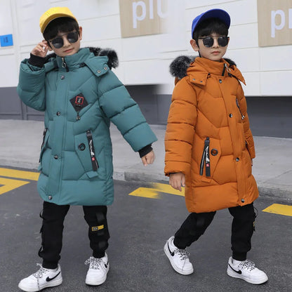 2026 Kids Winter Jacket, Thick Cotton-Padded Hooded Coat for Toddler Boys and Teens, Warm Down-Style Parka for Children