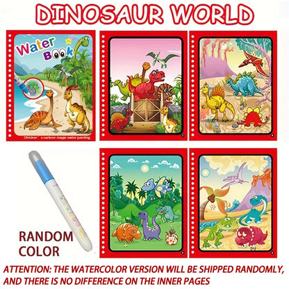 Magic Water Drawing Book – Reusable Montessori Coloring Book for Sensory Learning & Early Education