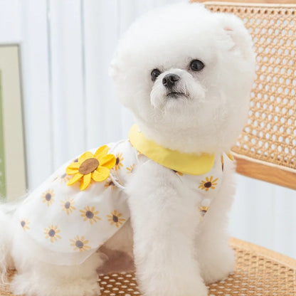 Cute Dog Princess Dress Bow Lace Mesh Summer Pet Skirt for Poodle, Chihuahua, Puppies & Small Dogs