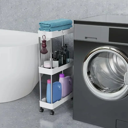 Slim Rolling Storage Trolley – Multi-Layer Bathroom, Kitchen & Living Room Organizer Shelf