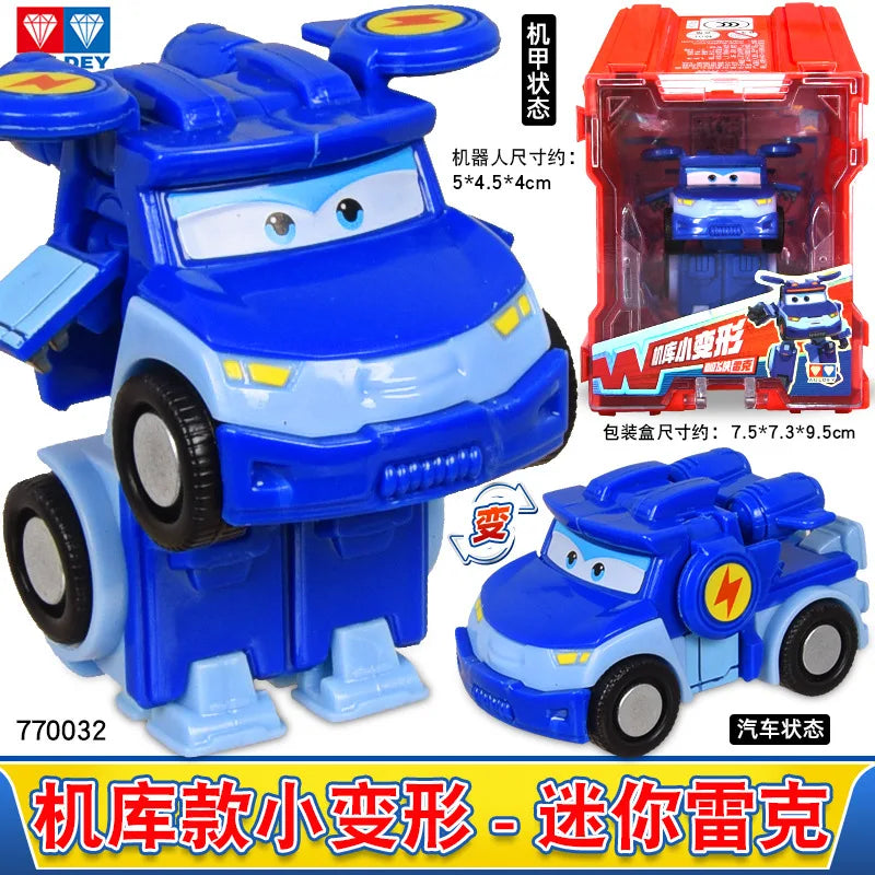 Super Wings Mini Transforming Plane Robot Toy – Anime-Style Deformation Action Figure, Transformable Aircraft Toy for Kids & Christmas Gifts