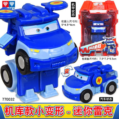 Super Wings Mini Transforming Plane Robot Toy – Anime-Style Deformation Action Figure, Transformable Aircraft Toy for Kids & Christmas Gifts
