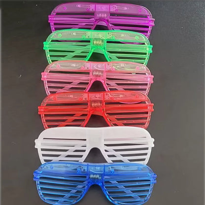 Lunettes de fête lumineuses à LED – Lunettes néon phosphorescentes 3 modes pour anniversaires, mariages et festivals
