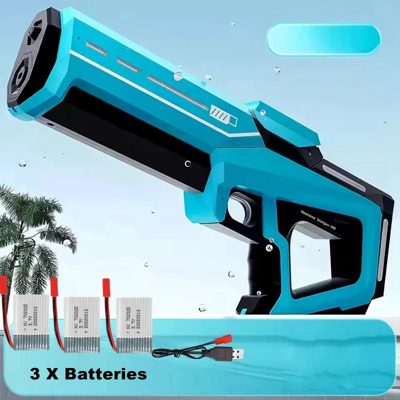 Pistolet à Eau Électrique pour Adultes – Puissant Lanceur d'Eau Automatique avec Grand Réservoir d'Eau pour Piscine d'Été, Plage et Jeux Aquatiques Extérieurs