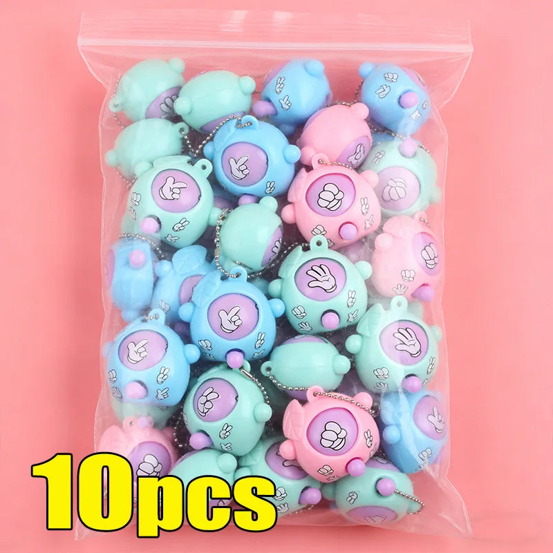 50PCS Funny Guessing Egg Mini Keychain Toys – Rock Paper Scissors Pendant Keyrings for Kids, Classroom Prizes, Birthday Party Favors & Gifts