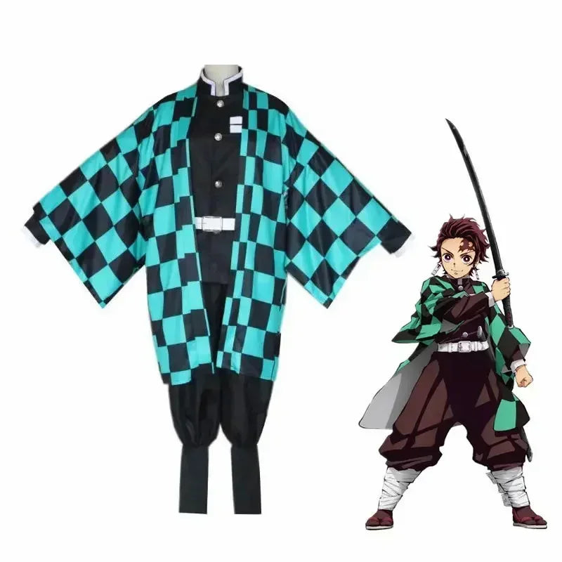 Tanjiro Kamado Inspired Cosplay Costume – Demon Slayer Anime Outfit for Kids & Adults Halloween Roleplay Gift Suit