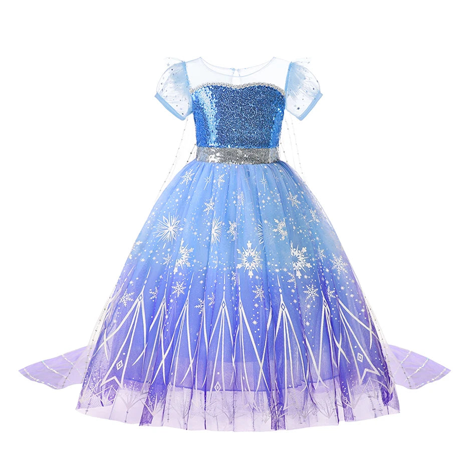 Girls’ Princess Cosplay Dress – Elsa, Anna & Rapunzel-Inspired Kids Costume for Halloween, Birthday Parties & Dress-Up Events