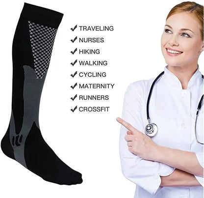 Compression Socks 20–30mmHg Knee High Support Stockings for Men & Women – Running, Cycling & Varicose Vein Relief (EU 36–50)