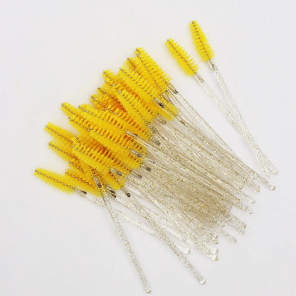 50 peines de cristal para pestañas, varitas de máscara desechables para extensiones de pestañas, aplicación de maquillaje y herramientas de belleza profesionales