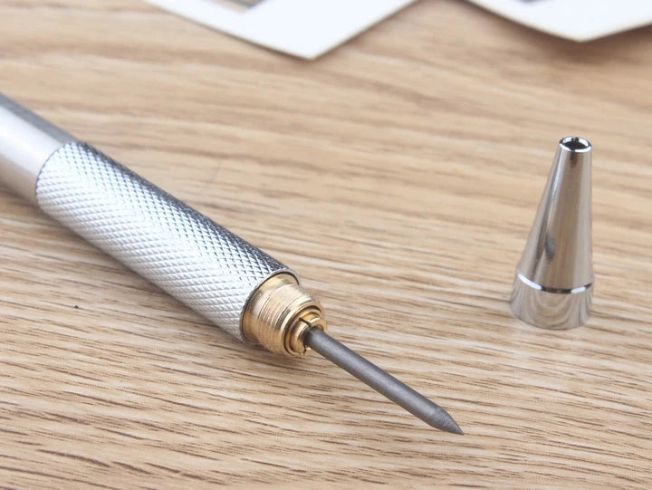 Portaminas Completamente Metálico de 0.3/0.5/0.7/0.9/1.3/2.0/3.0 mm – Lápiz de Dibujo Técnico Automático con Minas para Dibujo, Boceto, Pintura, Suministros de Oficina y Escolares