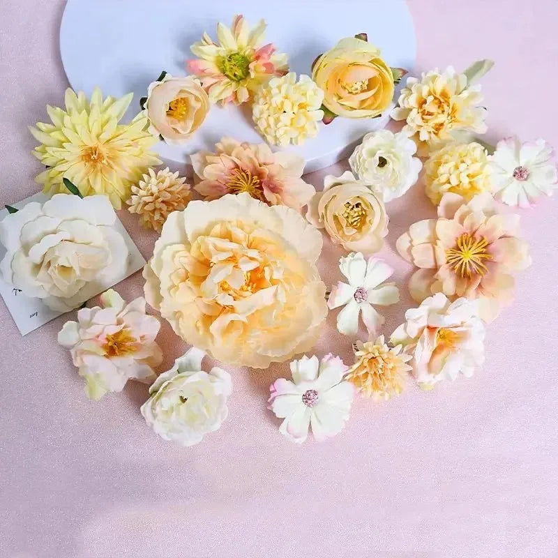 Lot de fleurs de roses artificielles en soie – 3/21 roses artificielles pour bouquets DIY, mariages et décoration intérieure