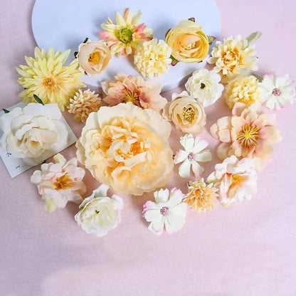 Lot de fleurs de roses artificielles en soie – 3/21 roses artificielles pour bouquets DIY, mariages et décoration intérieure
