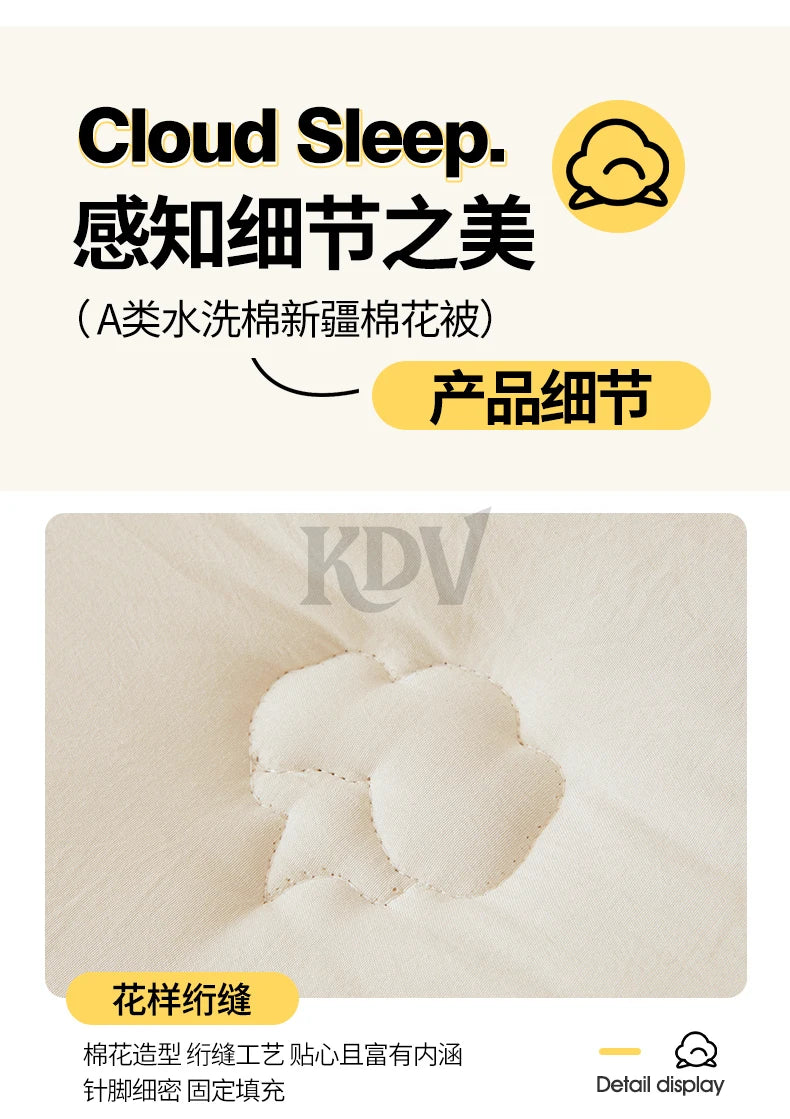 100% Cotton Filled Comforter – Soft Lightweight Warm Winter Quilt for Autumn & Cold Weather Bedding