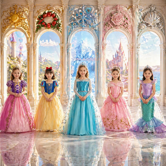 Vestido de disfraz de princesa para niña – Traje de fiesta de cuento de hadas para Halloween, carnaval y regalos de cumpleaños