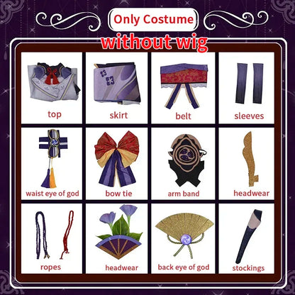Game Impact Cosplay Wig & Costume Set – Full Carnival Anime Roleplay Outfit for Halloween, Convention & Party Wear