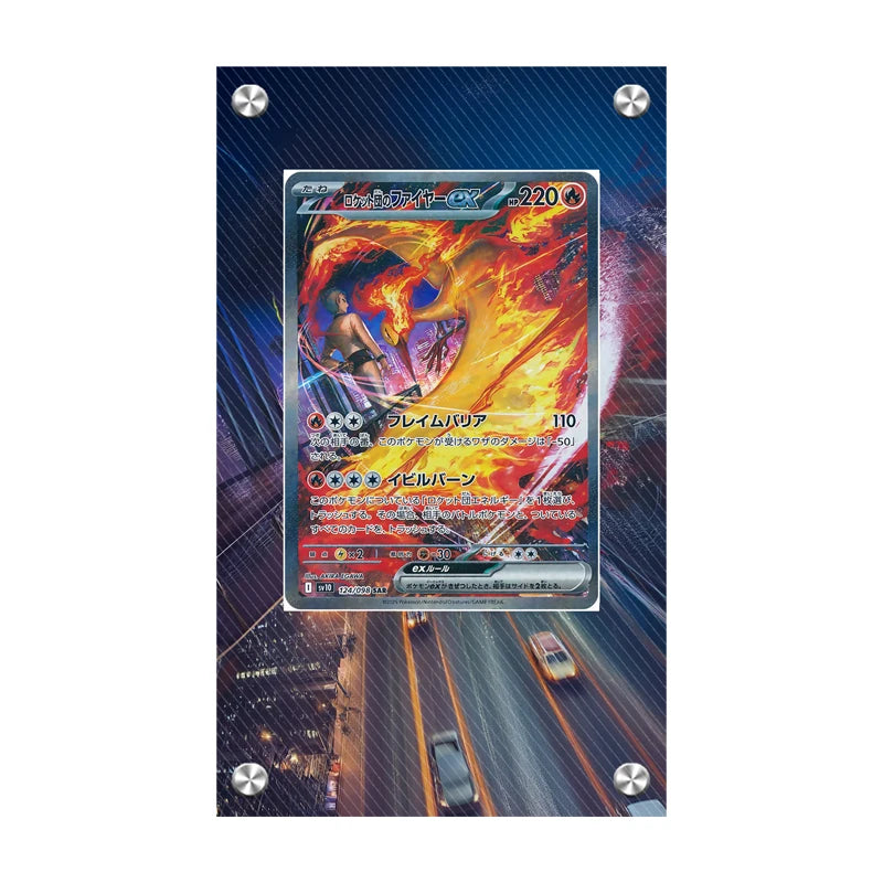 Expositor de metacrilato para cartas Pokémon – Psyduck, Bulbasaur, Mewtwo, Charmander y soporte protector para cartas de personajes