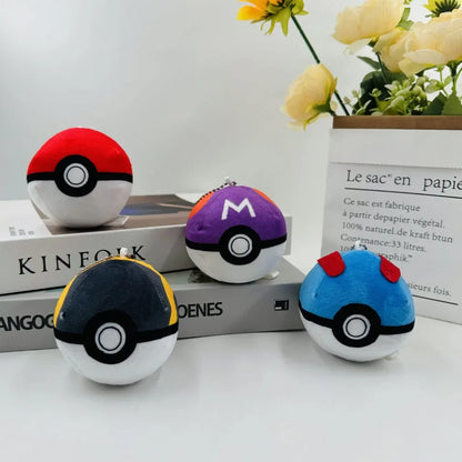 Pokémon Pokéball Plush Keychain – Master Ball, Ultra Ball, Premier Ball & Strange Ball Soft Anime Stuffed Toy Bag Ornament Gift