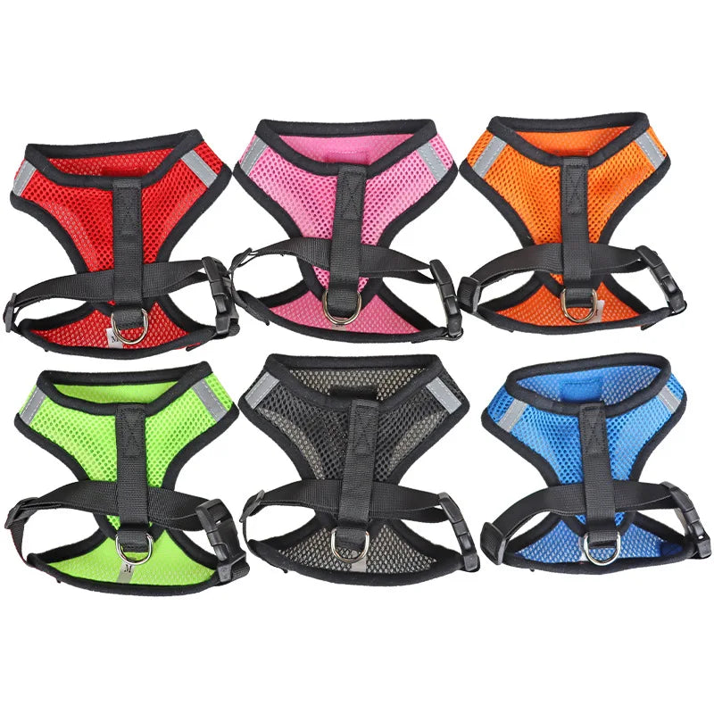 Reflective Dog & Cat Harness with Leash – Adjustable Breathable Mesh Vest for Small Pets