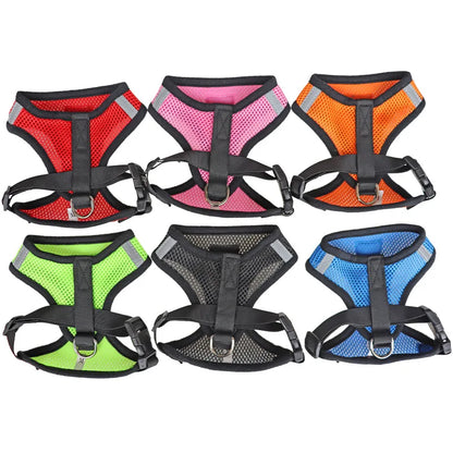 Reflective Dog & Cat Harness with Leash – Adjustable Breathable Mesh Vest for Small Pets