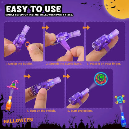 Halloween LED Finger Lights Toys, Bright Glowing Finger Lamps, Halloween Party Favors, Trick or Treat Goodie Bag Fillers, Kids' Spooky Party Gifts and Costume Accessories