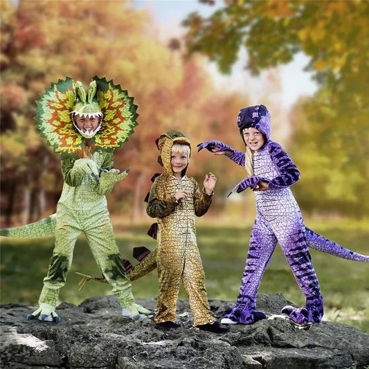 Kids’ Dinosaur Costume – T-Rex Tyrannosaurus Cosplay Jumpsuit for Halloween, Christmas, Stage Shows & Party Dress-Up, Fun Gift for Children
