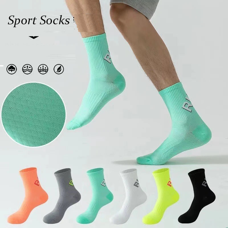 Running Socks for Men & Women – Quick-Dry Middle Tube Crew Socks for Marathon, Cycling & Fitness Training