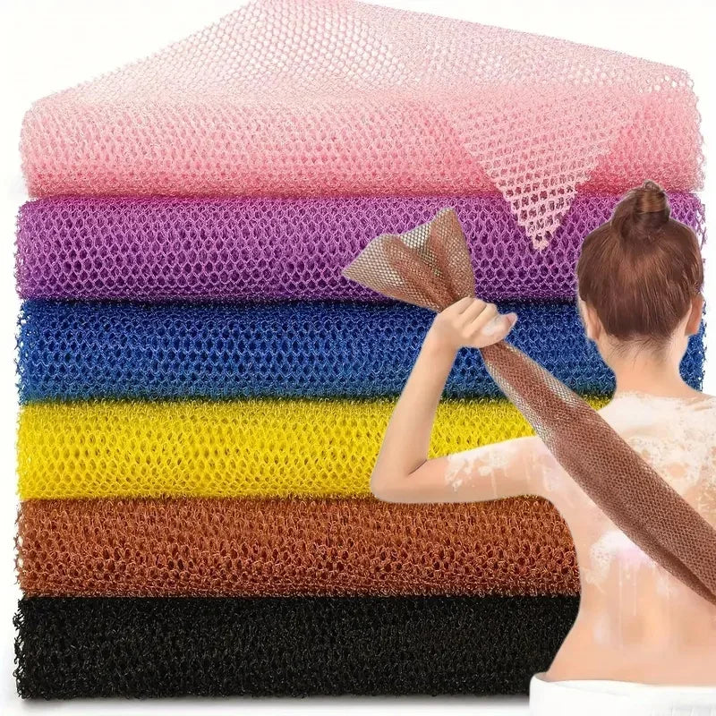 Esponja Exfoliante Africana para Baño – Toalla de Malla de Doble Cara para Ducha, Esponja Larga para Lavar el Cuerpo para Limpieza Profunda, Exfoliación Suave de la Piel y Fregado de Espalda, Accesorio de Baño