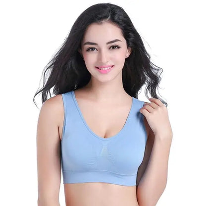 S-7XL Plus Size Wireless Sports Bra – Seamless Non-Wired Adjustable Comfort Bra for Yoga, Fitness & Everyday Wear