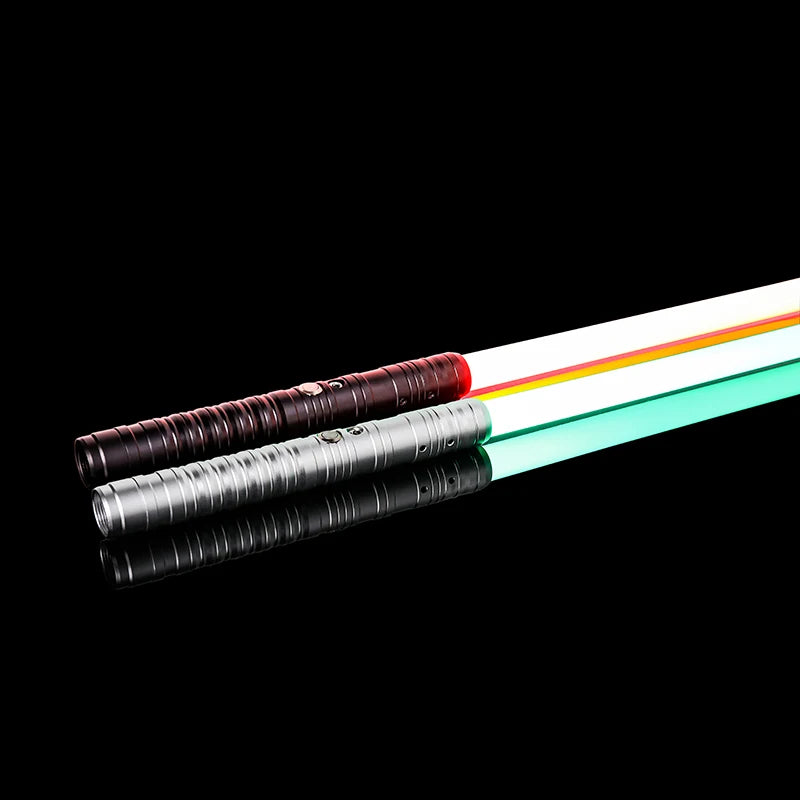 RGB Metal Lightsaber – Dueling Smooth Swing Laser Sword, 16 Color Changing & 16 Sound Effects, FOC Rave Flashing Toy Saber