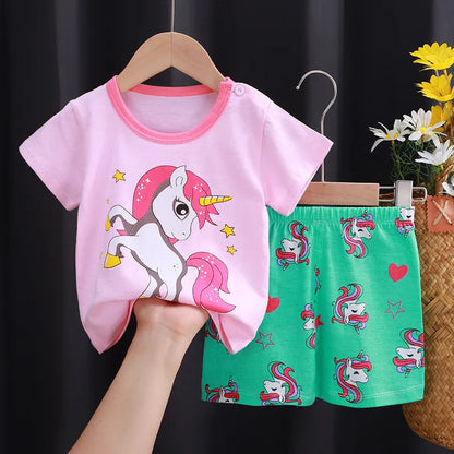 Little Maven Kids' Cotton Clothing Set – Boys & Girls Christmas T-Shirt Top & Pants Outfit for Autumn & Winter, 2-Piece Children's Clothes