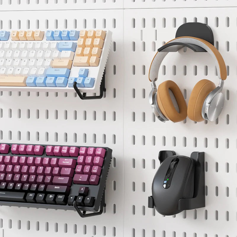 Kit de organización modular de pared con tablero perforado (Pegboard) para bricolaje – Paneles de almacenamiento colgantes sin taladro para cuartos de manualidades, oficina y organización del hogar